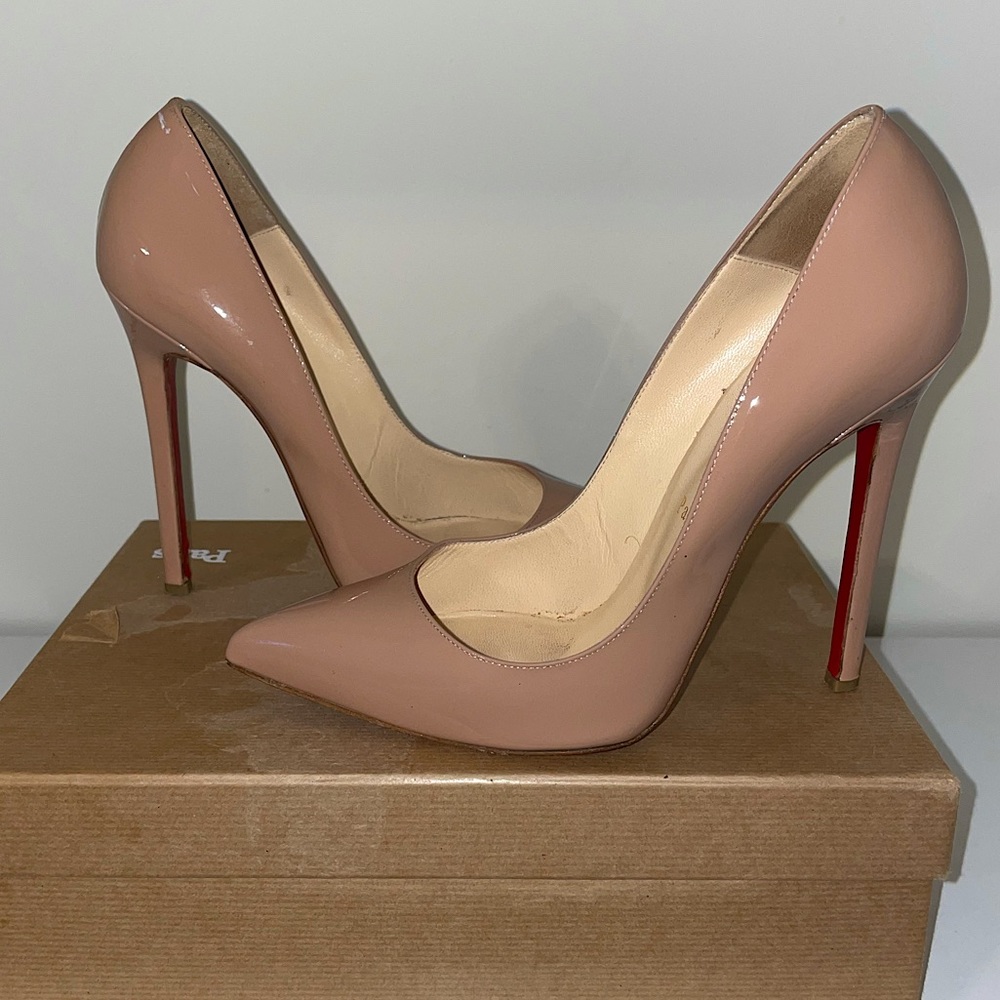CHRISTIAN LOUBOUTIN PIGALLE 120 PATENT CALF -NUDE